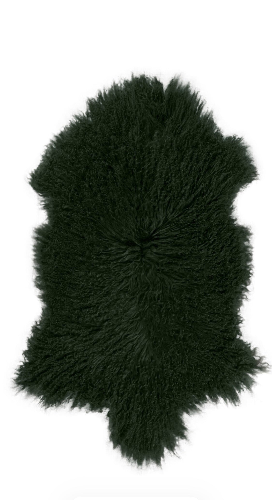 Tibetisches Lammfell Grün – ca. 90–100 × 55–65 cm