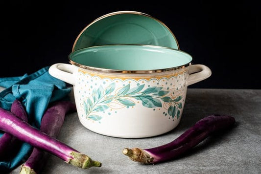 Metalac Original – Emaille Kochtopf Green Line 20 cm | 3,5 L | Türkis