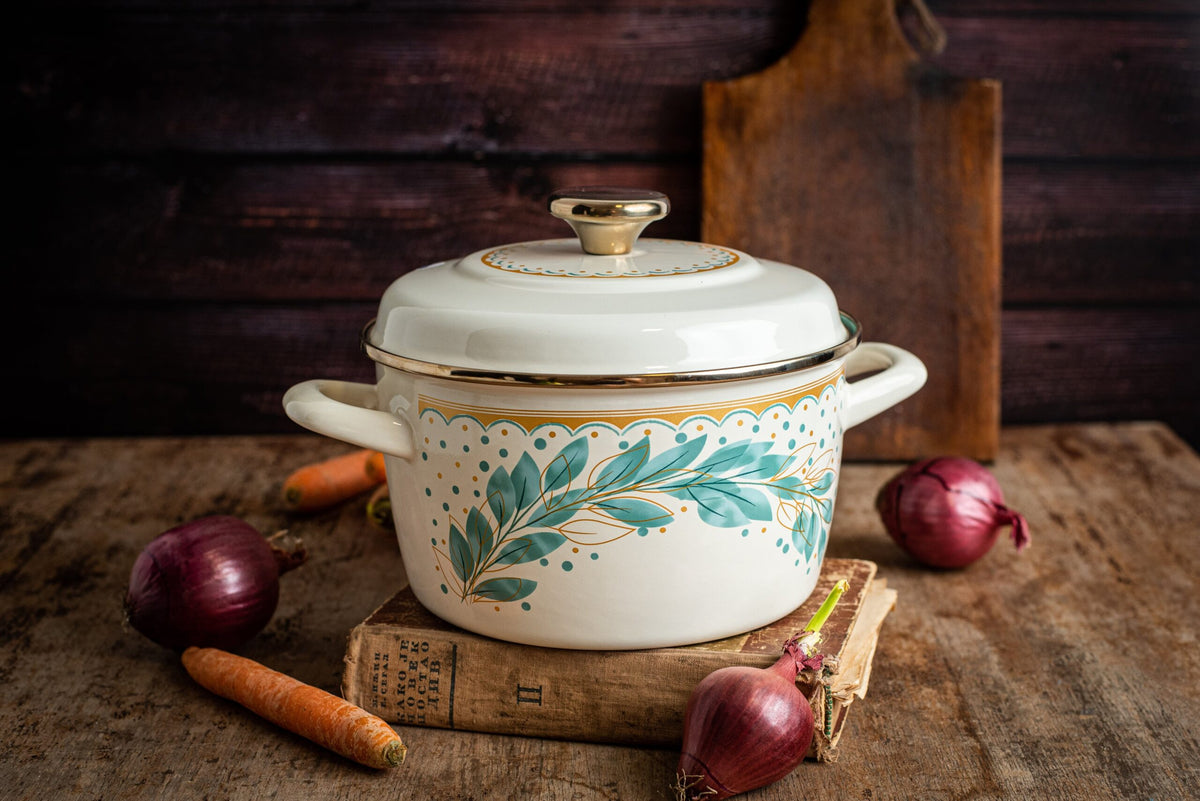 Metalac Original – Emaille Kochtopf Green Line 20 cm | 3,5 L | Türkis