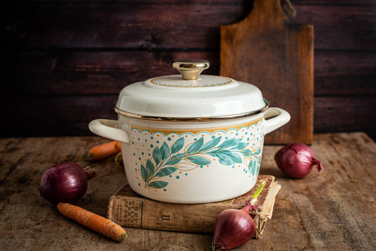 Metalac Original – Emaille Kochtopf Green Line 20 cm | 3,5 L | Türkis