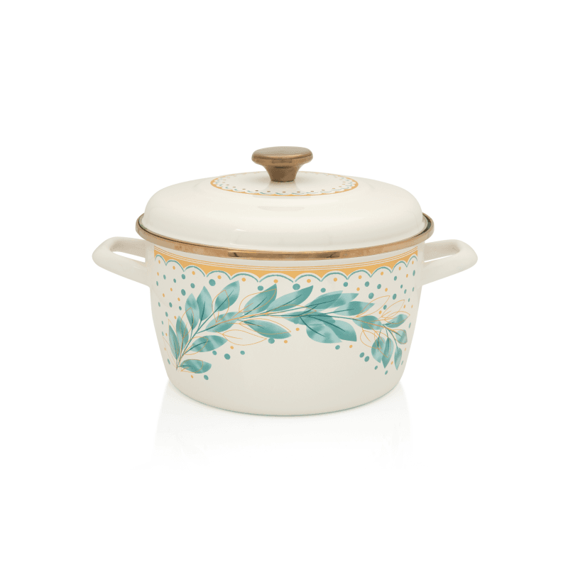 Metalac Original – Emaille Kochtopf Green Line 24 cm | 6 L | Türkis