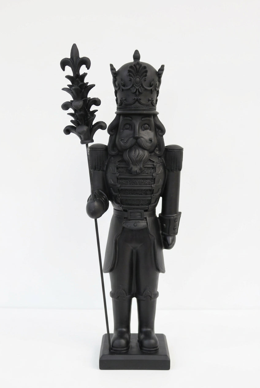 Nussknacker BOŽE – Schwarz mit Krone, 30 cm