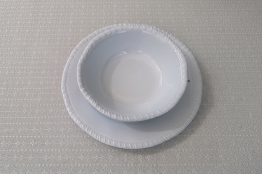 Melamin-Suppenteller mit Kordelrand – Weiß Ø 20 cm