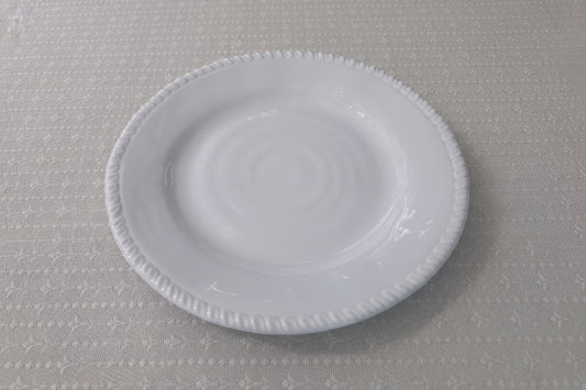 Melamin-Essteller mit Kordelrand – Weiß Ø 28 cm