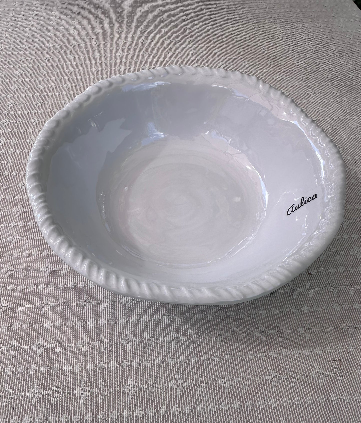 Melamin-Suppenteller mit Kordelrand – Weiß Ø 20 cm