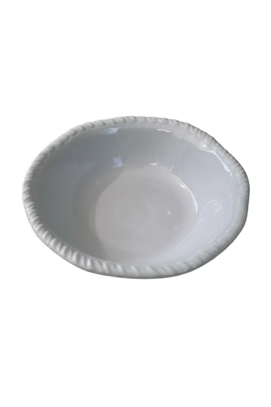 Melamin-Suppenteller mit Kordelrand – Weiß Ø 20 cm