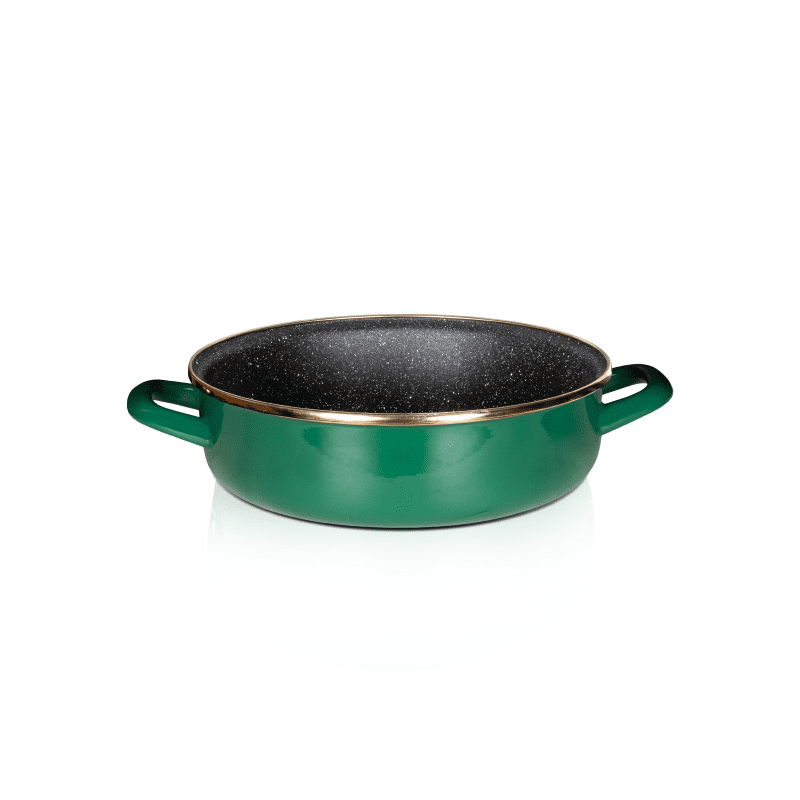 Metalac Original – Schmorpfanne mit zwei Griffen 26 cm | Granit Induction Green Gold