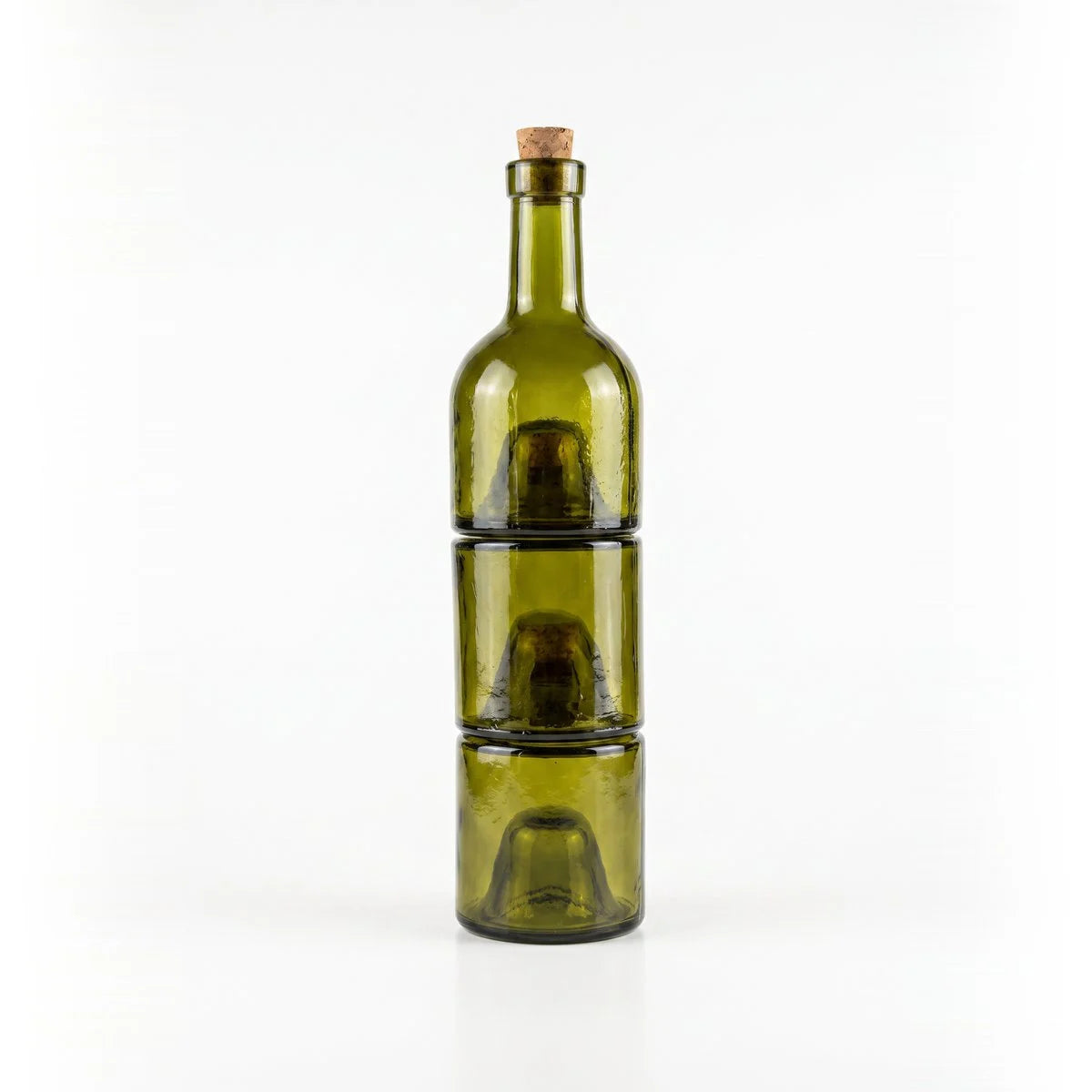 Bazar Bizar Öl- und Essigflasche aus Glas, 3-teilig – Olivgrün