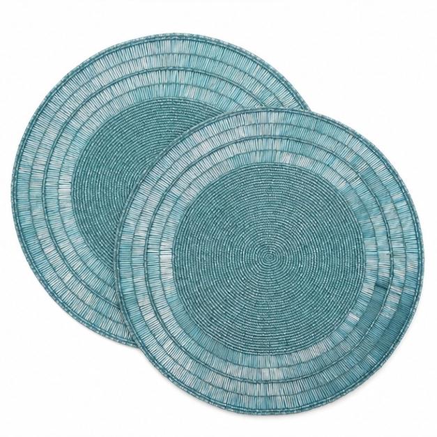 Platzsets MARE – Türkis | Ø 35 cm | 2er-Set