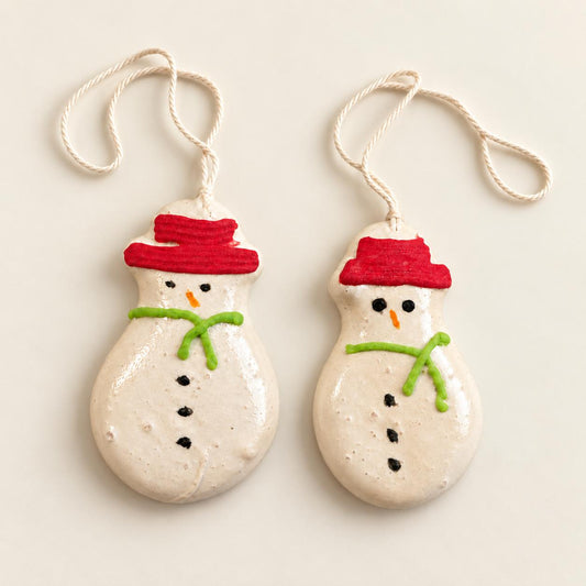 Licitar Schneemann – Christbaumschmuck aus Kroatien, 2er-Set