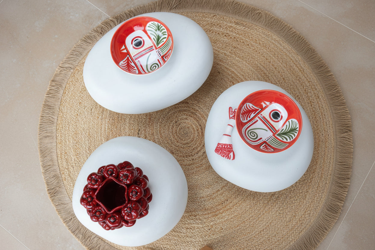 Deko Vase Paprika Rot aus Steingut – große Keramikvase 31cm | WERNS®