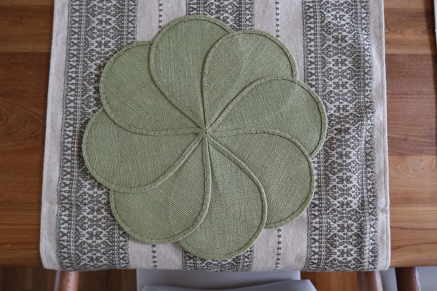 Tischset Jute Rund Naturgrün