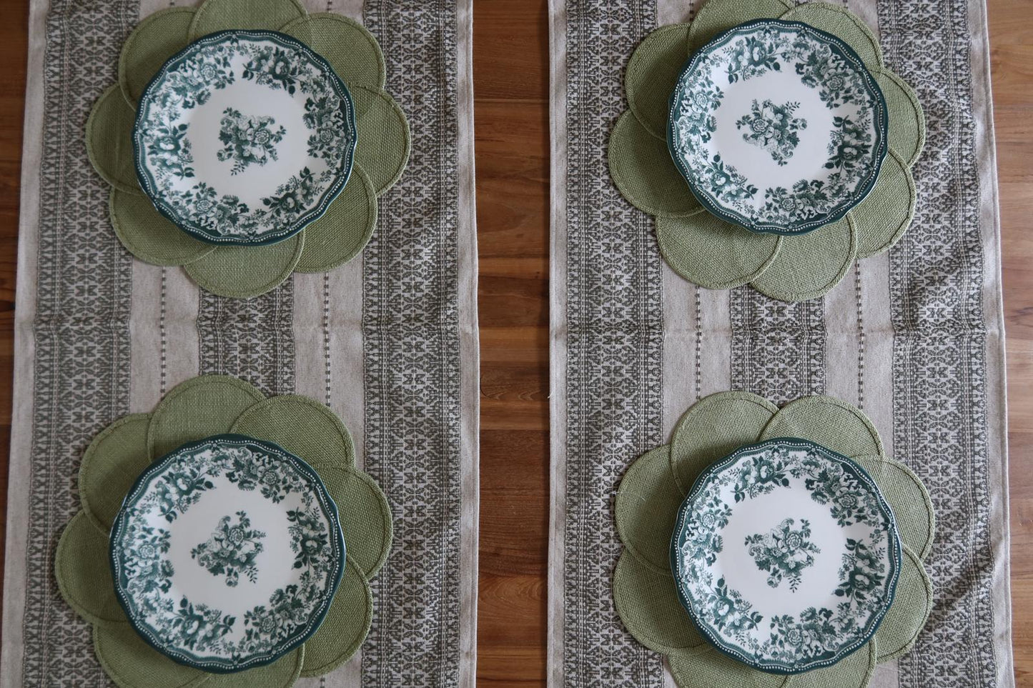 Dessertteller 20,5 cm Porzellan Grün – 6er Set | Marija