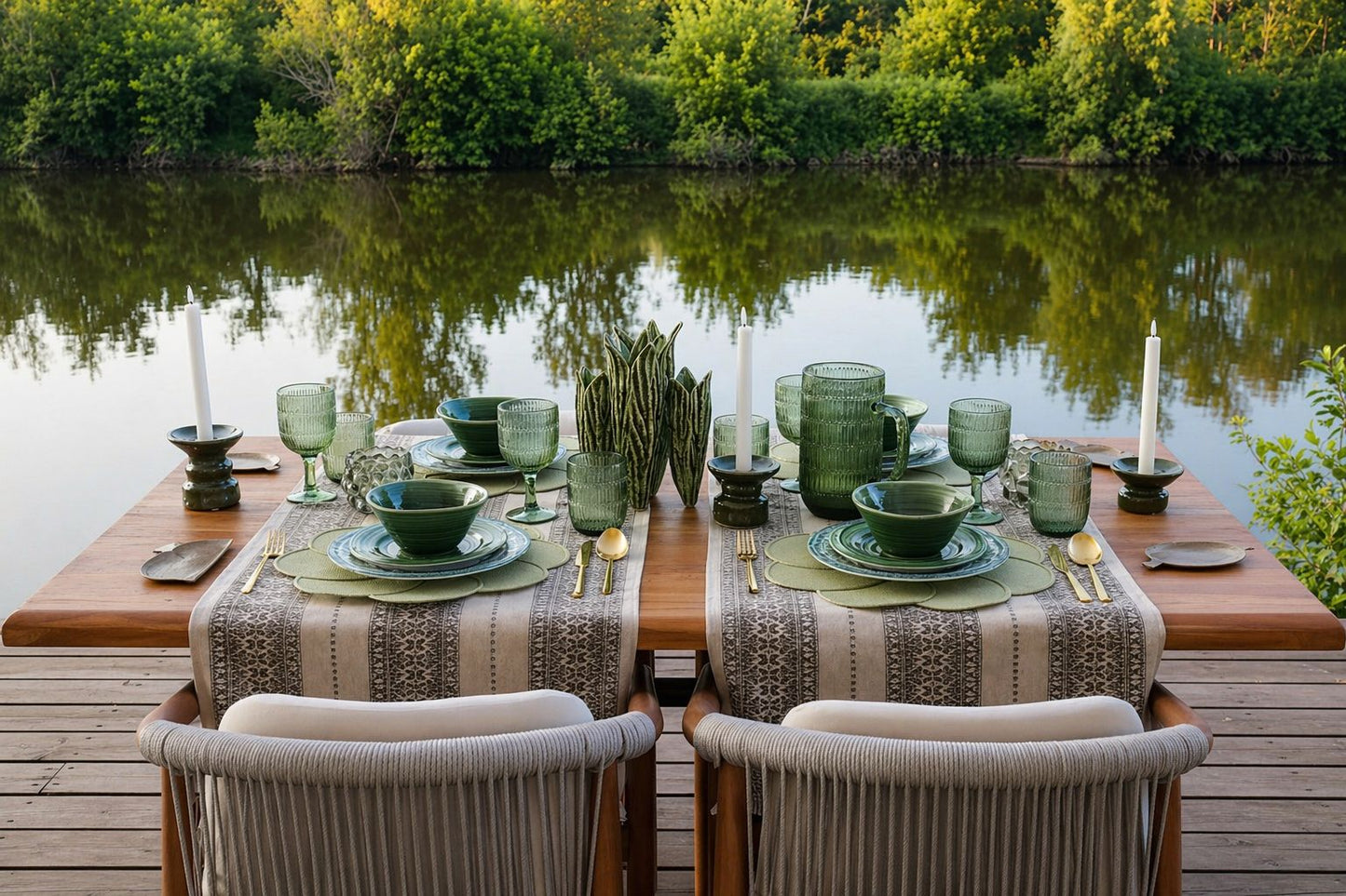 Dessertteller aus Keramik – Naturgrün