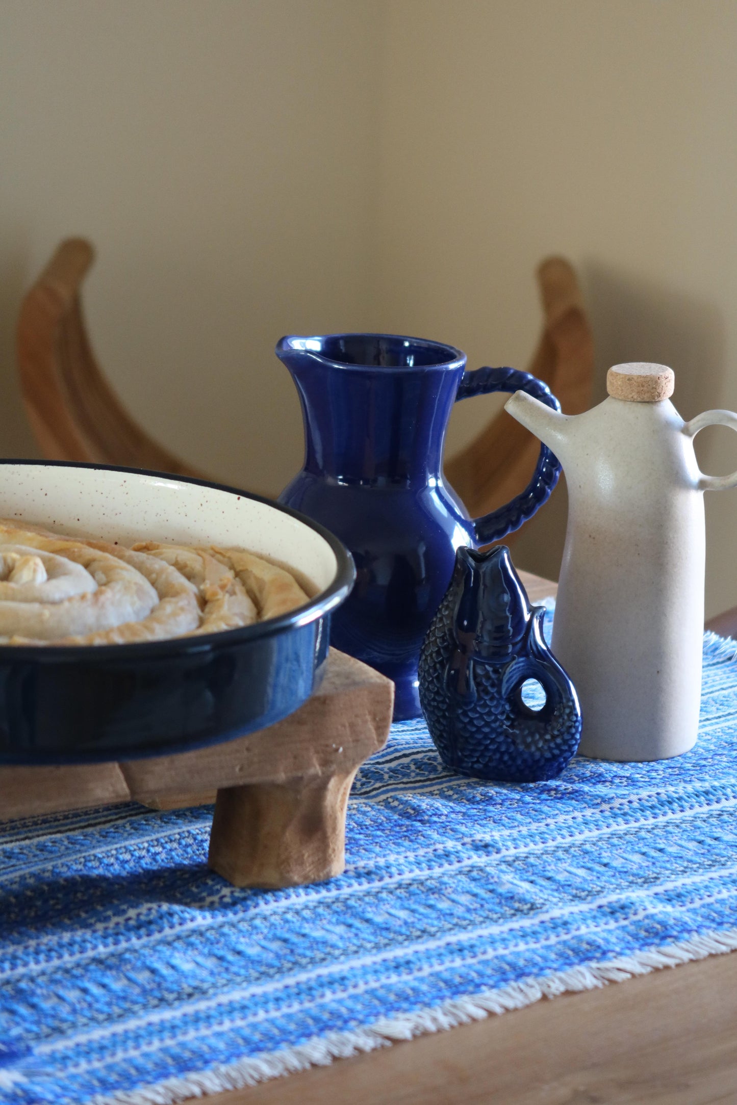 Keramikvase Blau 12 cm – dekorative Vase aus Steingut