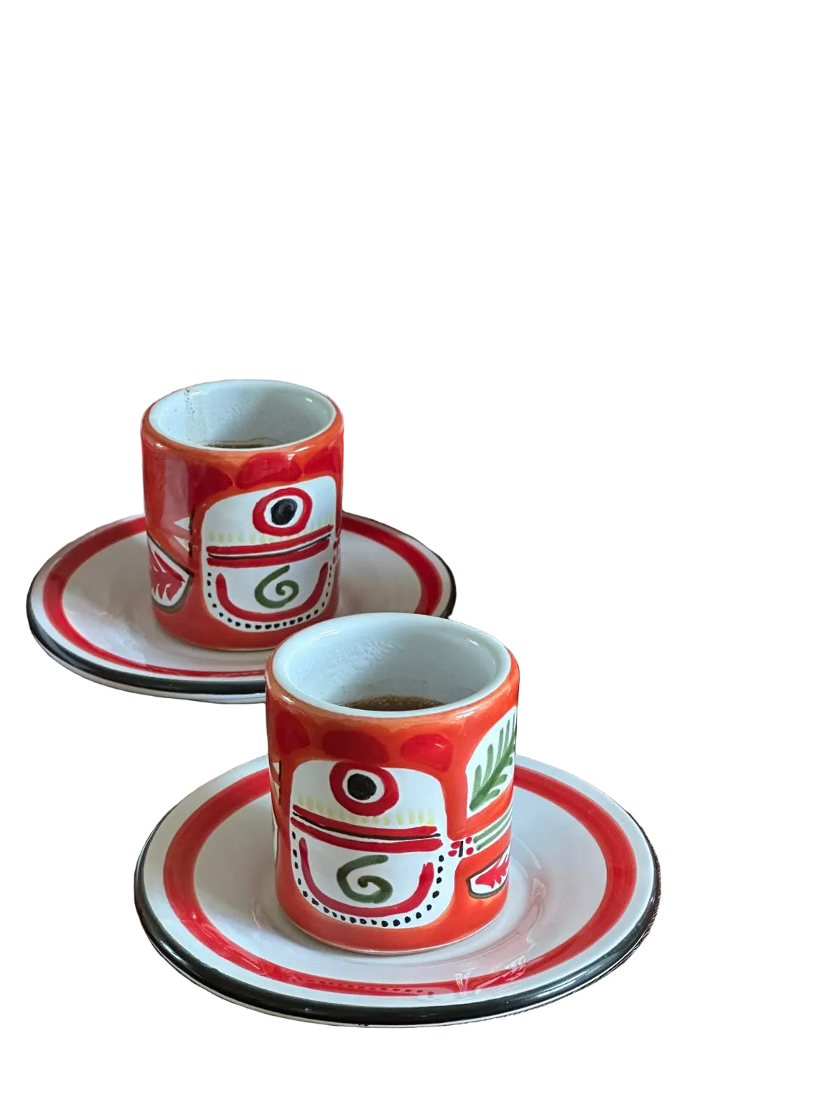 Espressotasse mit Untertasse Marettimo – handbemalte Keramik