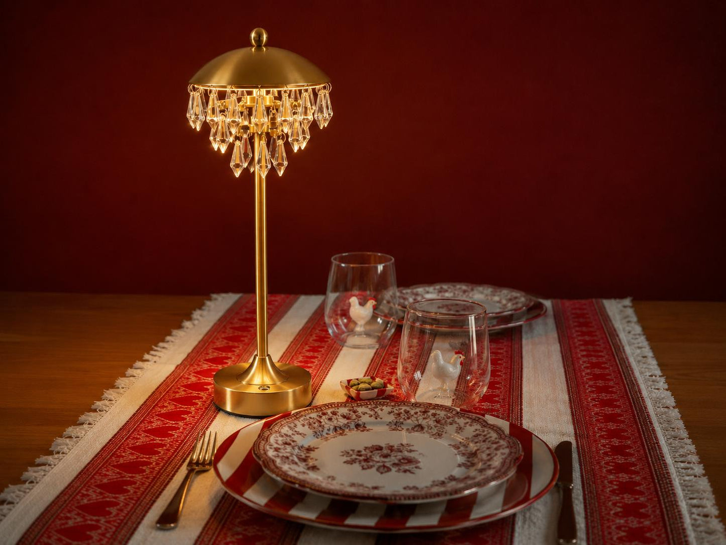 Chandelette LED Tischleuchte in Goldoptik | Bazar Bizar