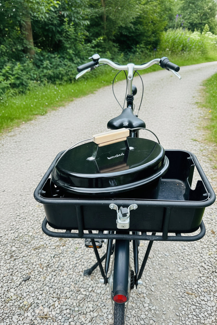 Emalco To Go Grill mit Deckel und Grillrost – Schwarz