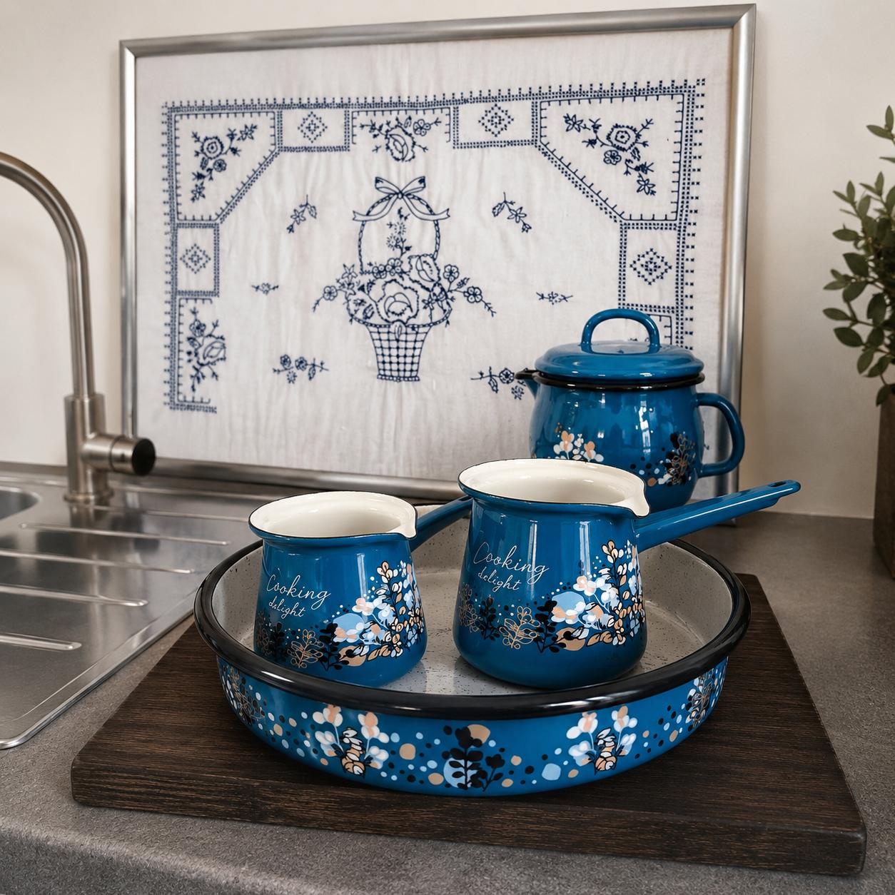 Džezva aus Emaille 0,4 l Blau – Cooking Delight | Metalac