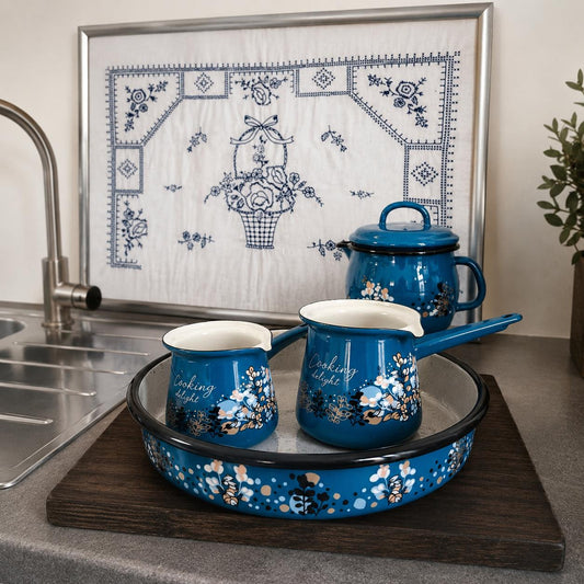 Džezva aus Emaille 0,4 l Blau – Cooking Delight | Metalac