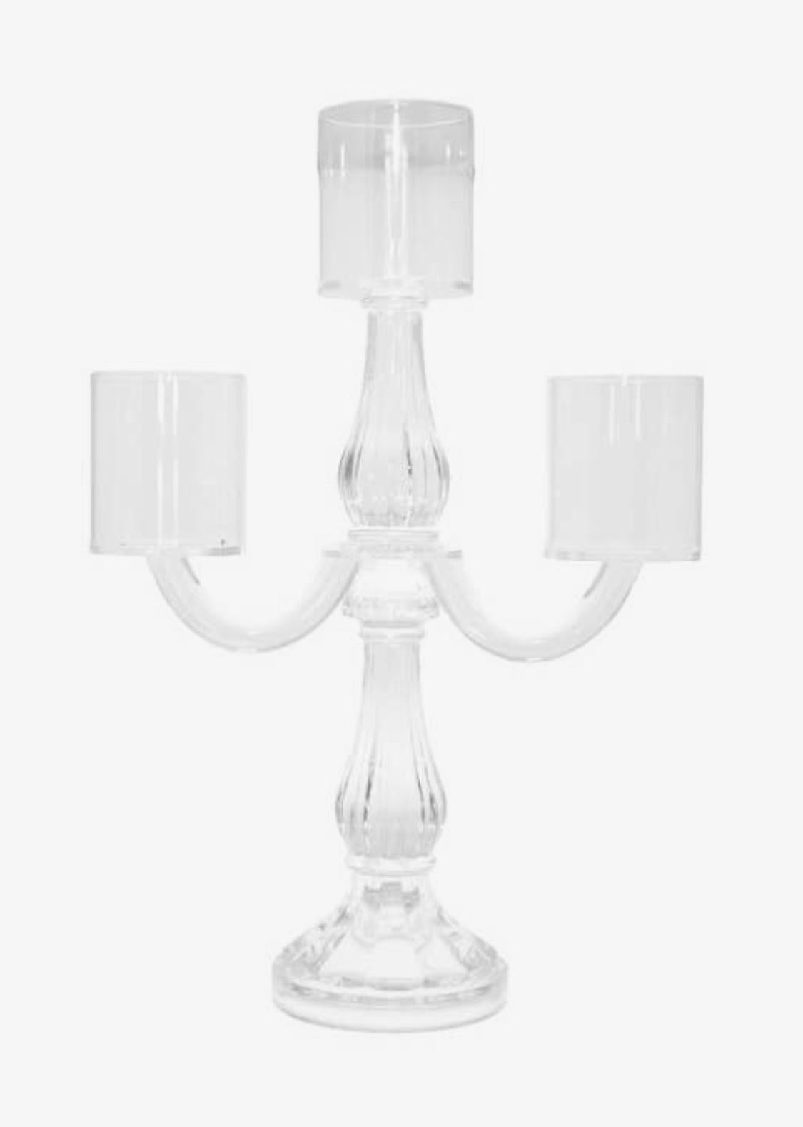 AULICA Glas-Kronleuchter mit 3 Kerzenhaltern 35 cm – Istrien