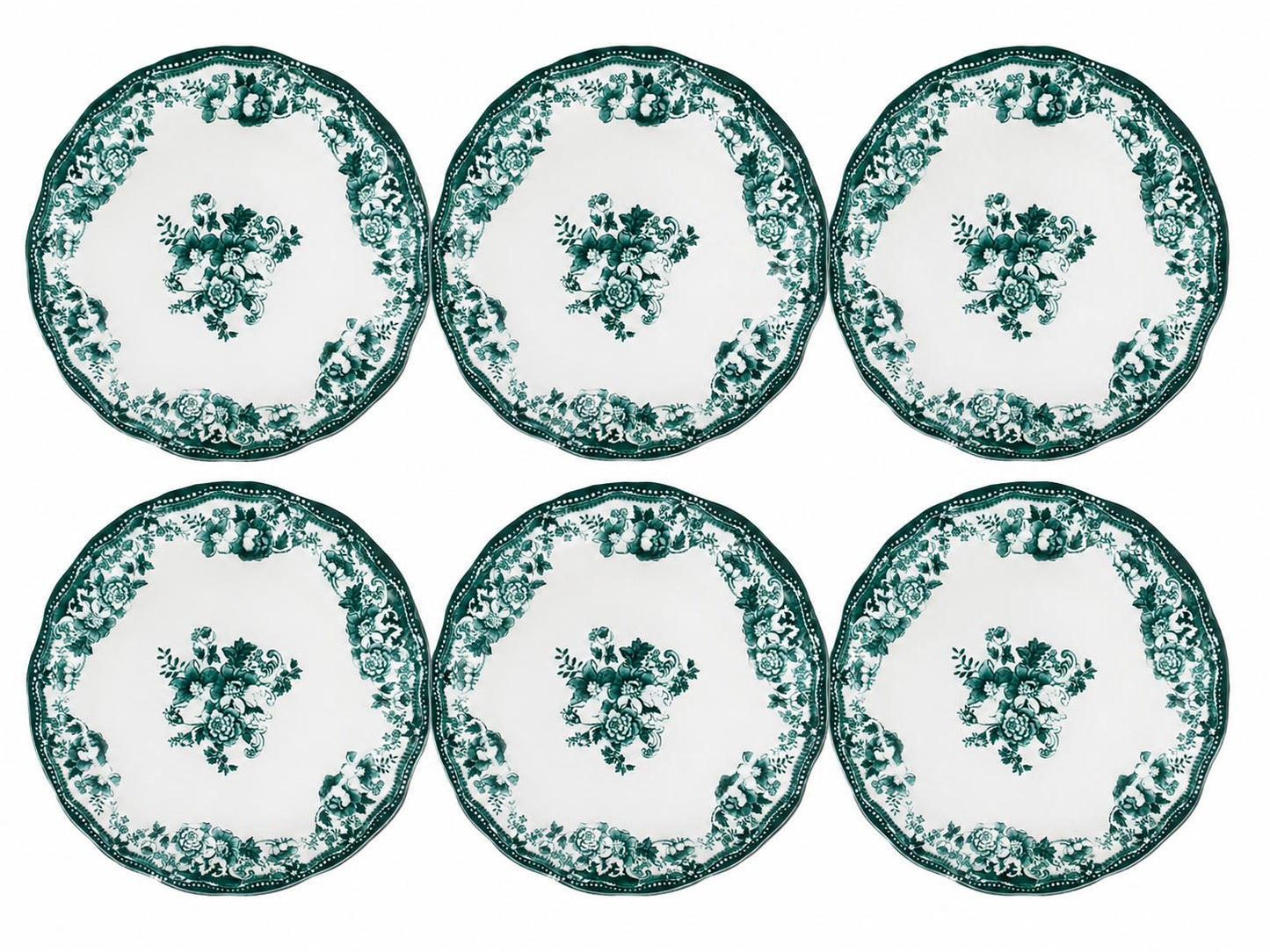 Essteller 26 cm Porzellan Grün – 6er Set | Marija
