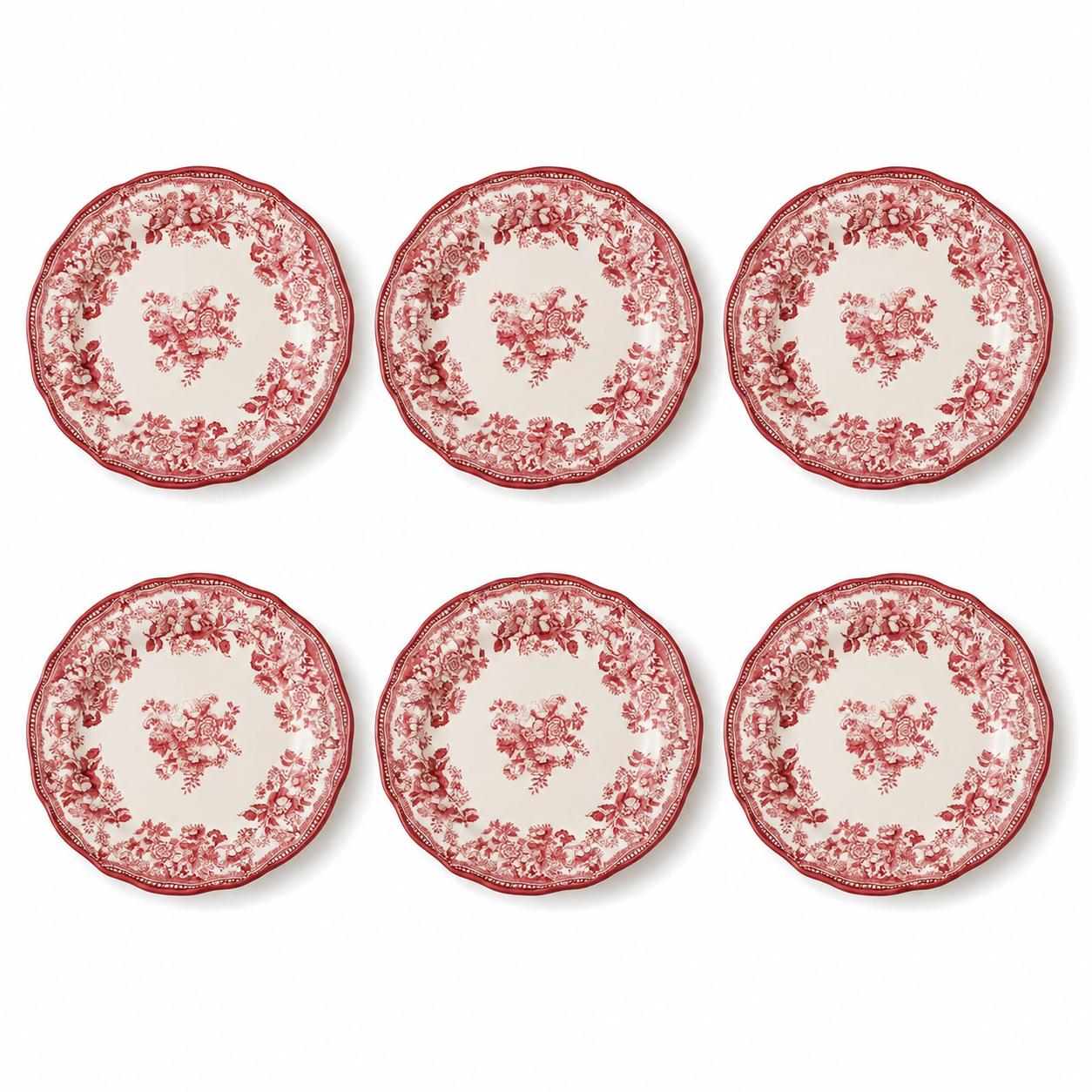 Dessertteller 20,5 cm Porzellan Rose – 6er Set | Marija