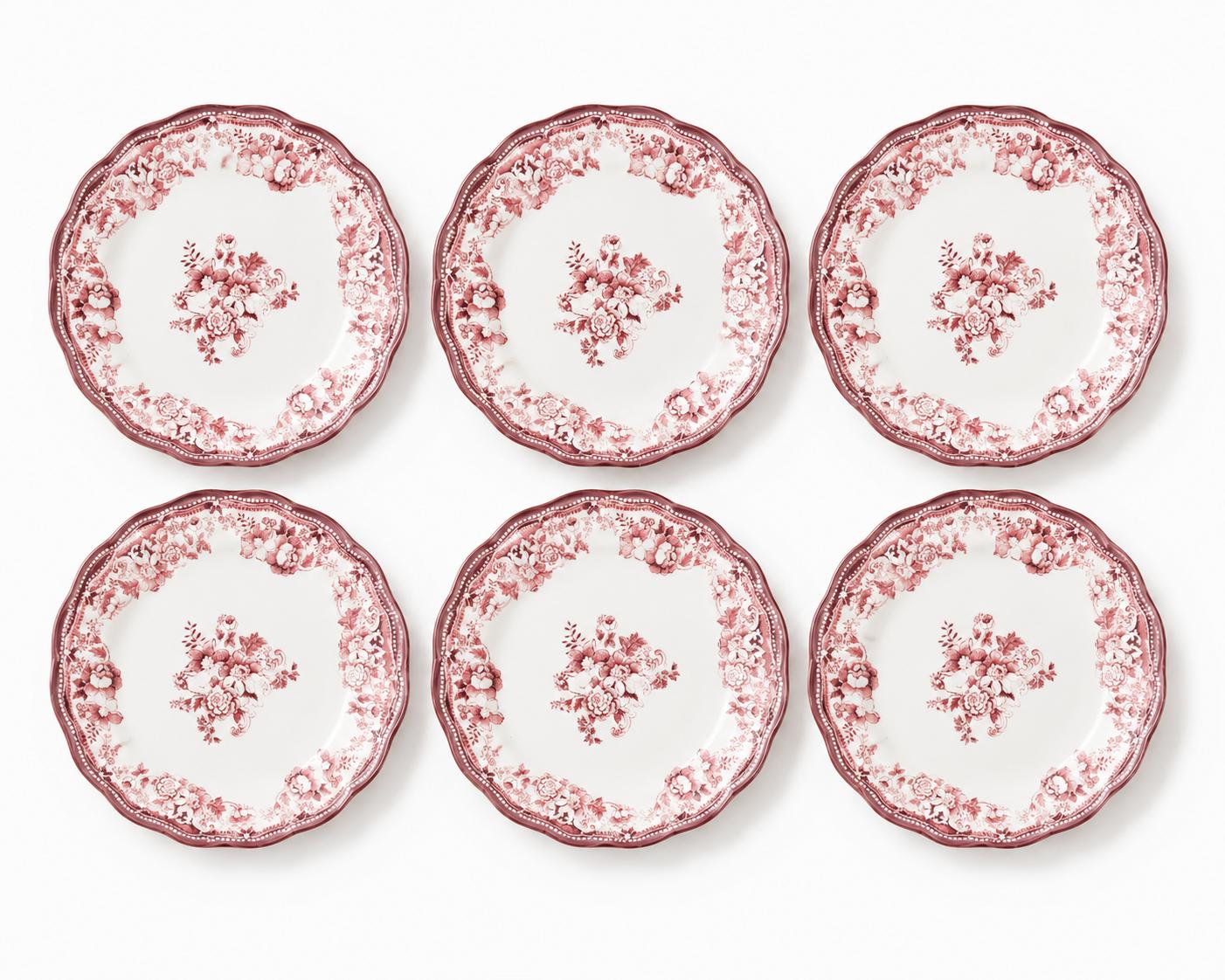 Suppenteller 22 cm Porzellan Rose – 6er Set | Marija