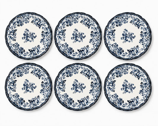 Essteller 26 cm Porzellan Blau – 6er Set | Marija