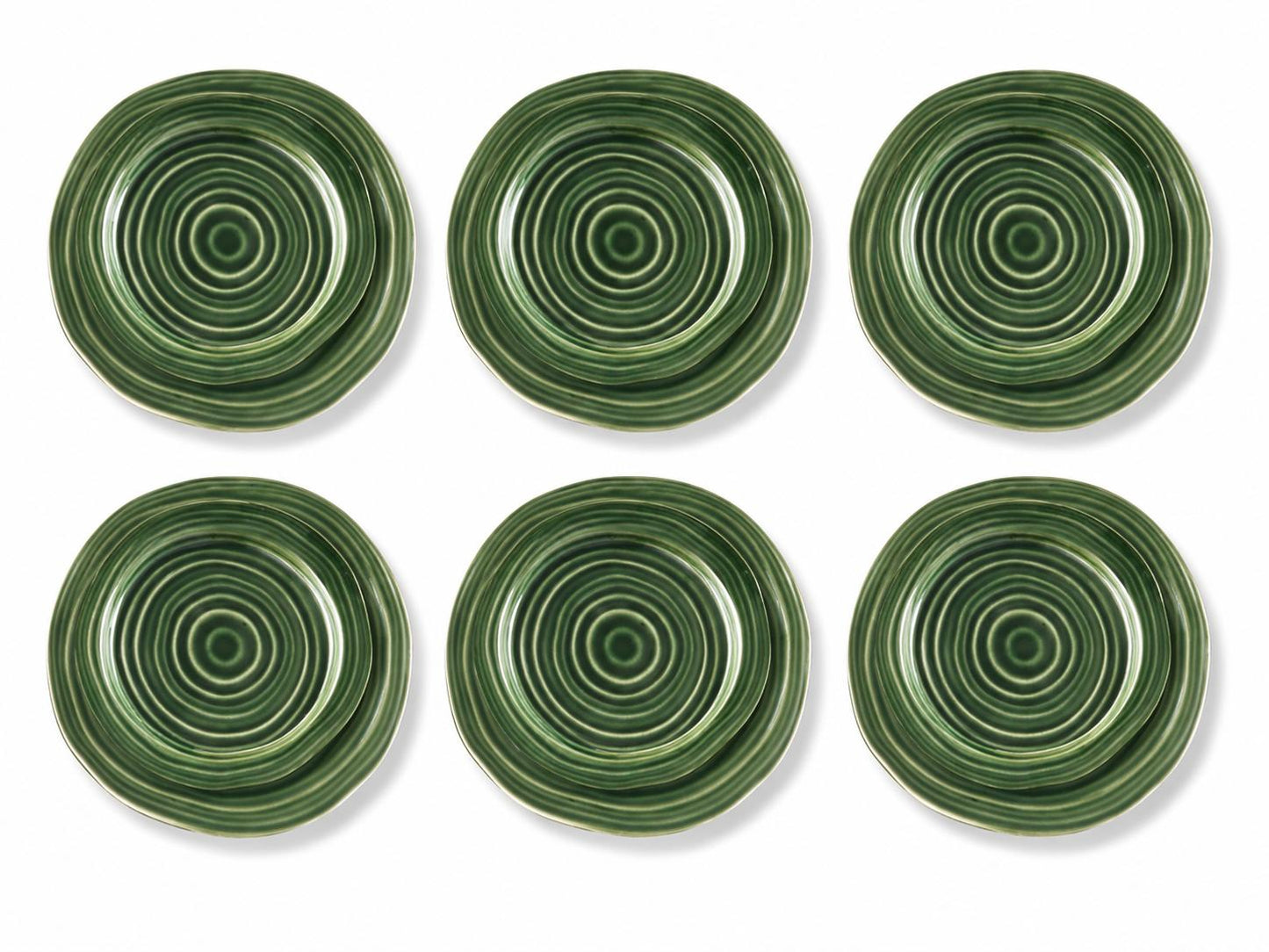 Bara Dessertteller aus Keramik – 6er Set Naturgrün | Opjet Paris