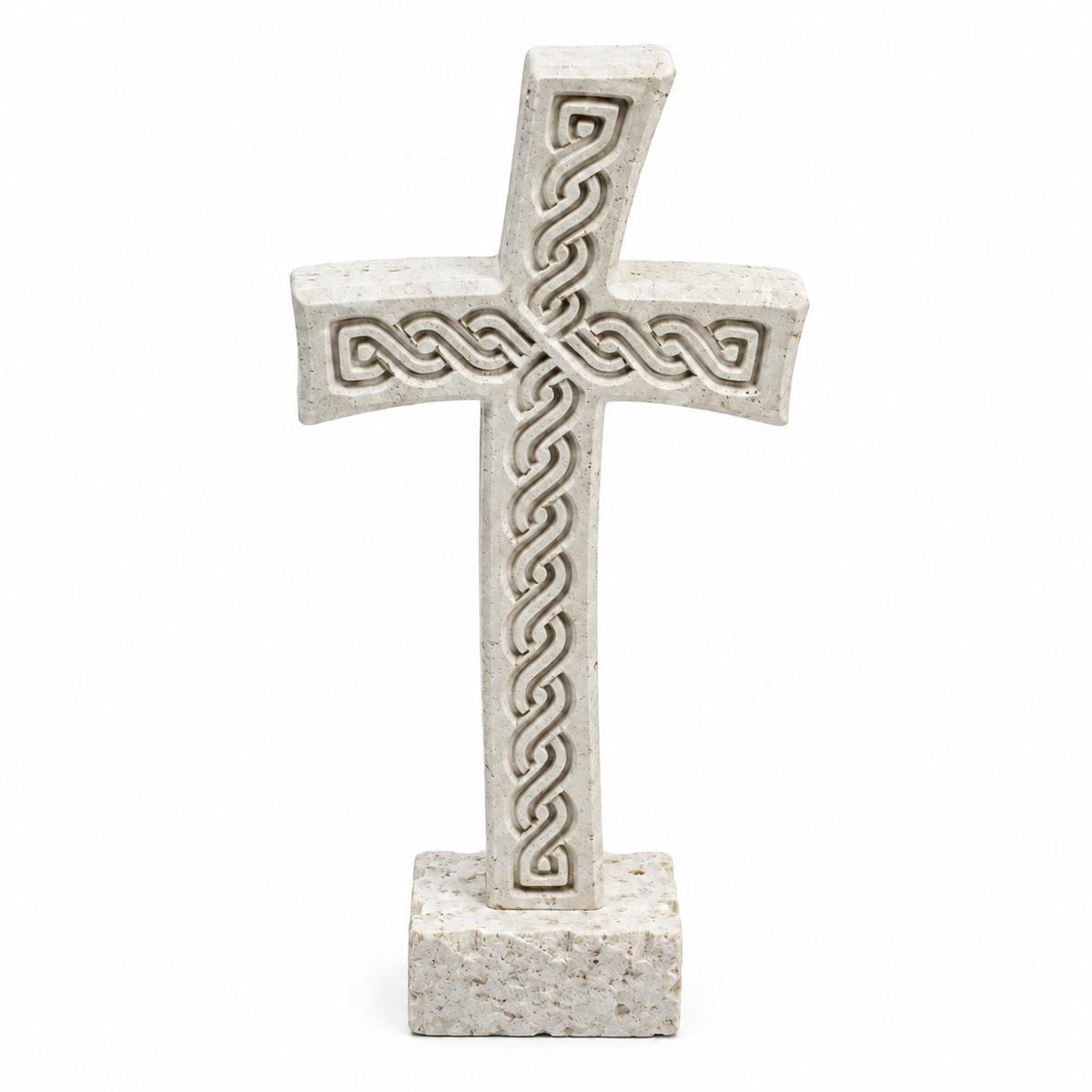 Steinkreuz aus Brač-Stein mit Standfuß – 15,5 cm