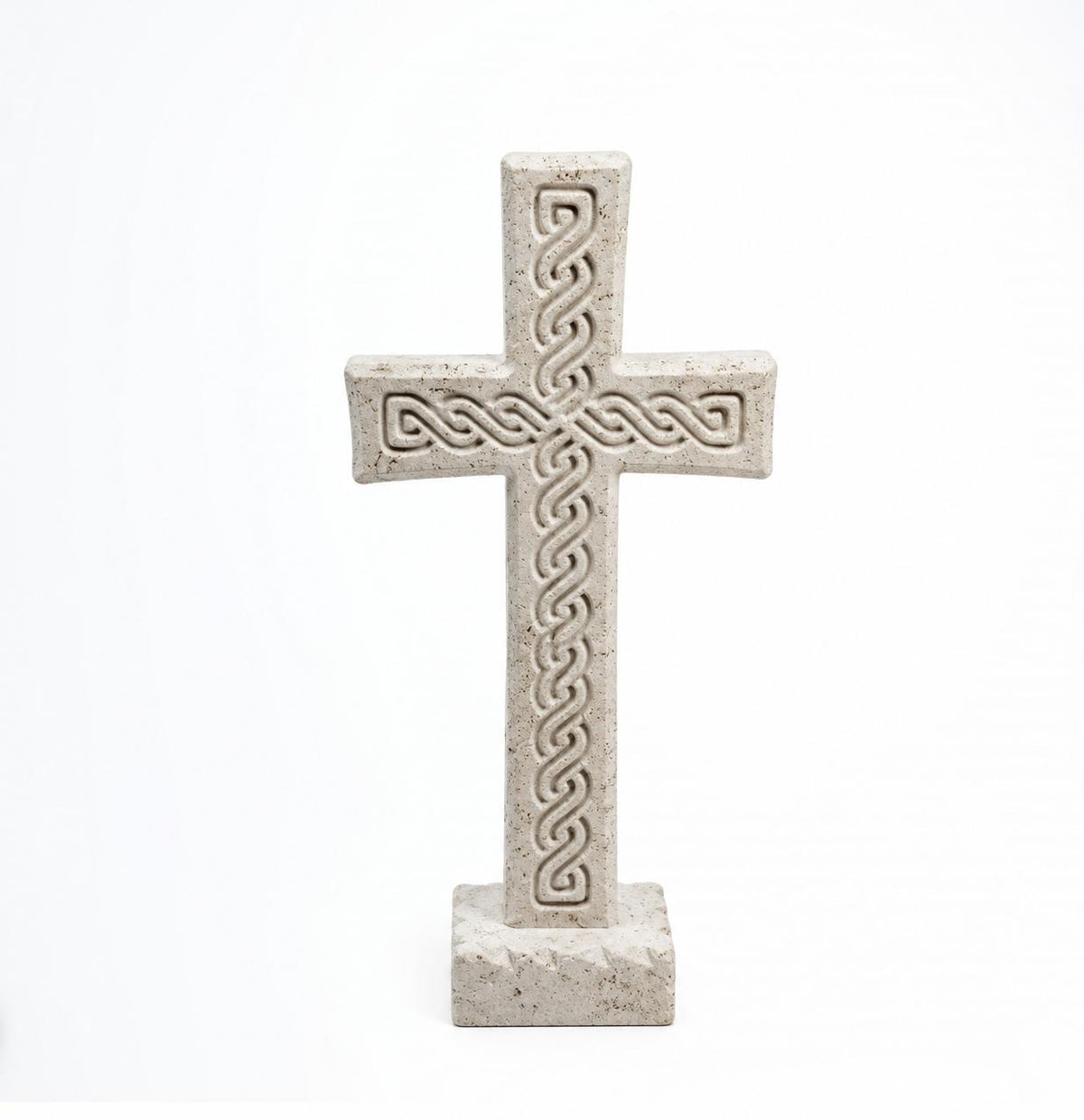 Steinkreuz aus Brač-Stein – gerade Form mit Standfuß | 22 cm