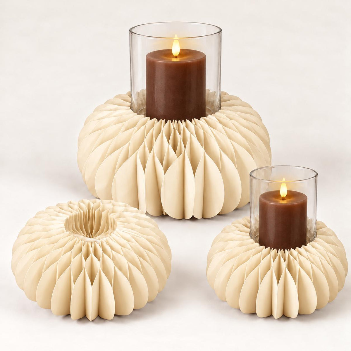 Bože – Papiersockel Creme | Edle Weihnachtsdeko in 2 Größen