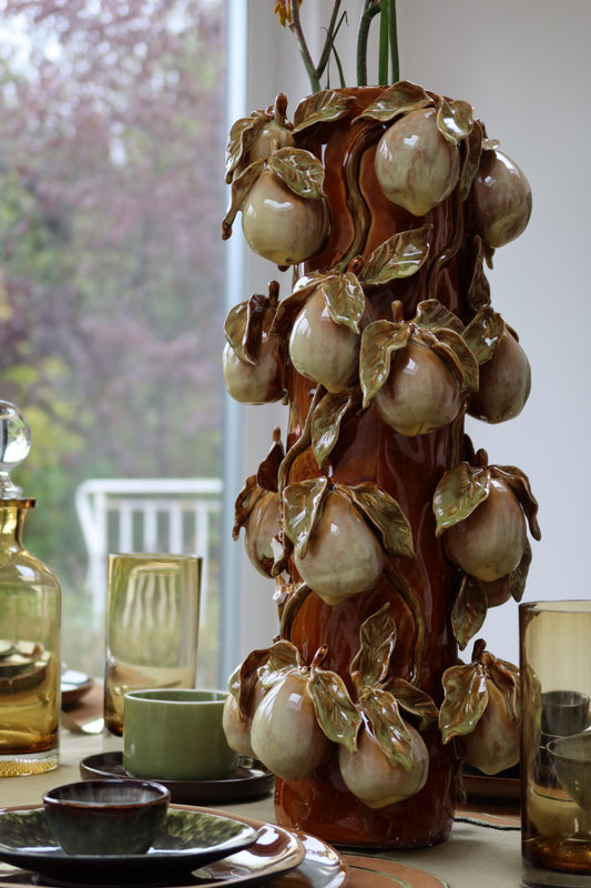 WERNS Birnenvase – Designobjekt aus Steingut, 46 cm