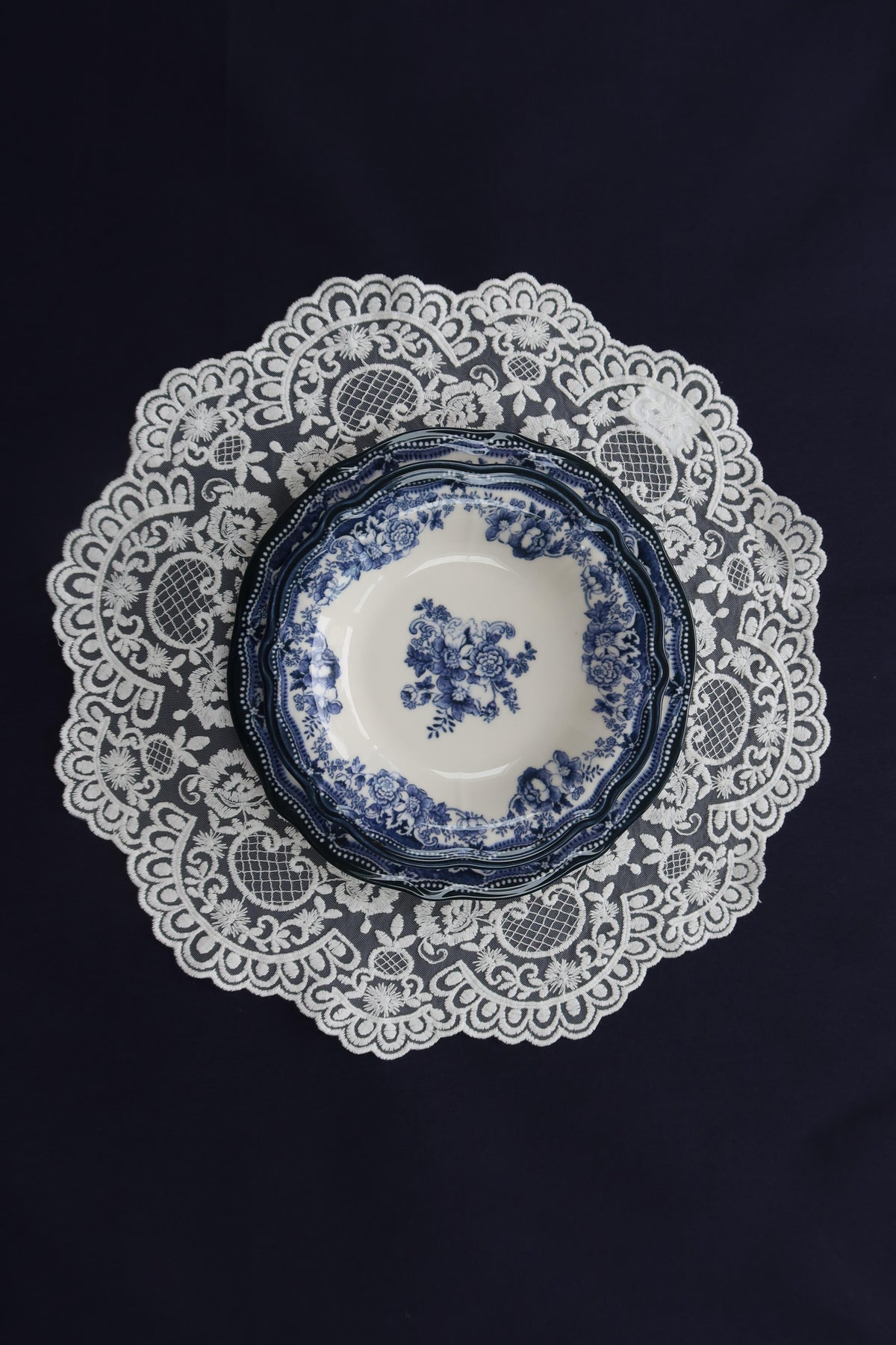 Platzset Provenza aus Spitze – Natur ( Warmweiß), Ø 40 cm