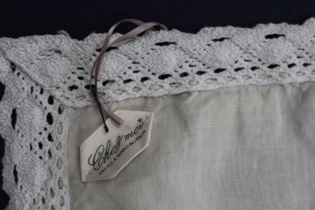 Leinen-Platzset Merletto mit Spitze – Beige (Argilla), 30 × 50 cm