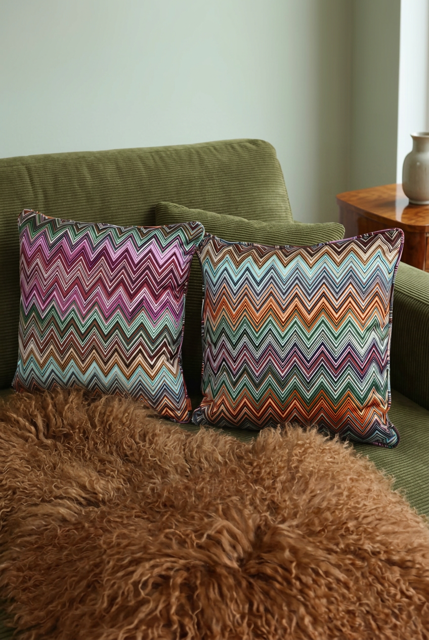 Missoni Home Kissen Jarris – Oliv mehrfarbig, 40 × 40 cm