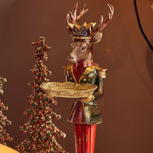 WERNS Ferdinand von Hirschberg (Ferdo od Jelenbrda) – Hirschfigur mit Tablett, 50 cm