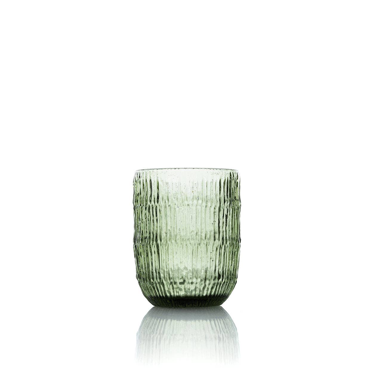 Wasserglas grün geriffelt – Moss Ripple Glas von Bazar Bizar