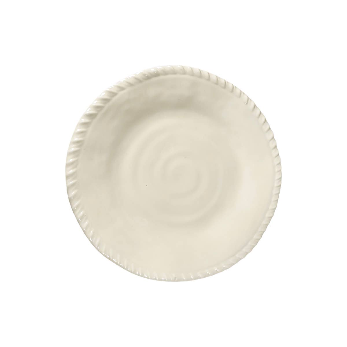 Dessertteller aus Melamin mit Kordelrand – Creme Ø 23 cm