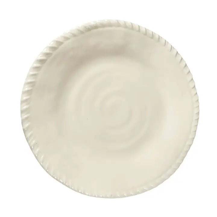 Melamin-Essteller mit Kordelrand – Creme Ø 28 cm