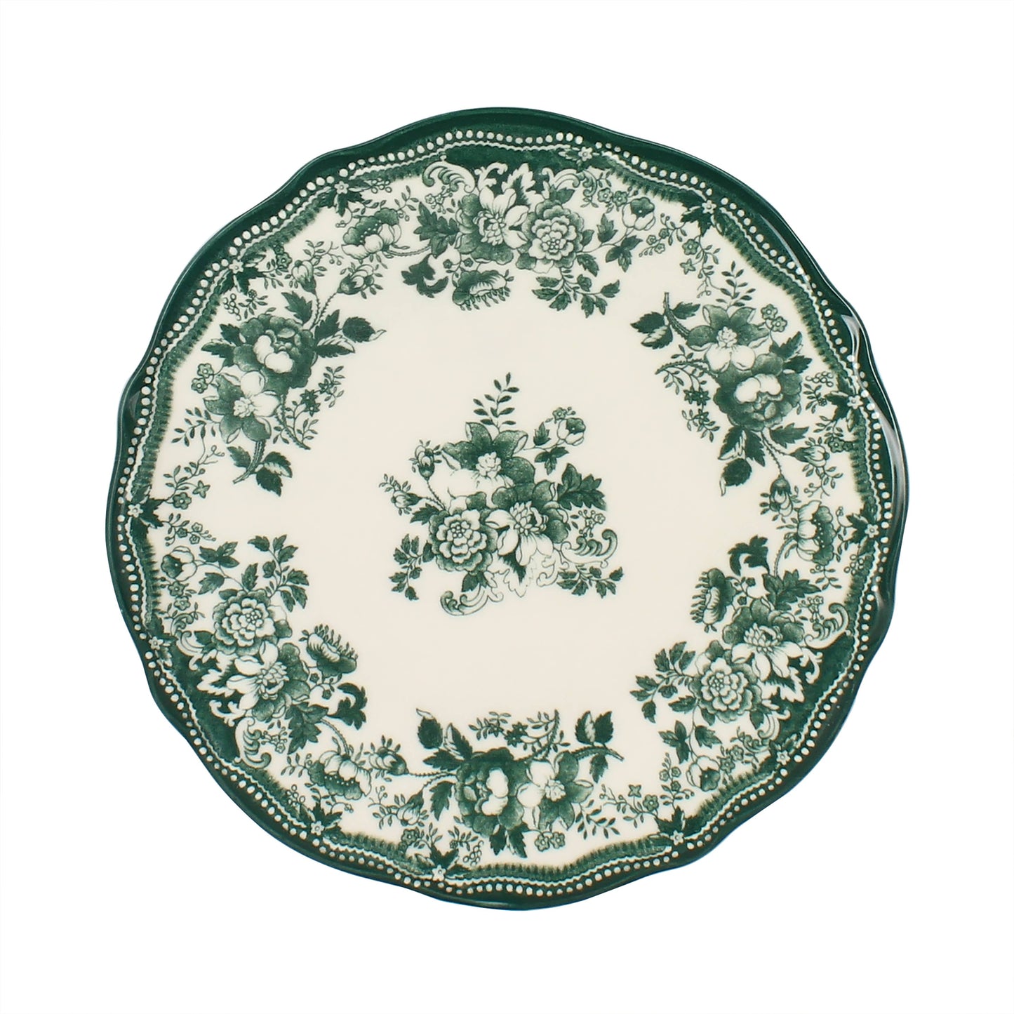 Essteller 26 cm Porzellan grün – Florales Design Teller - Marija