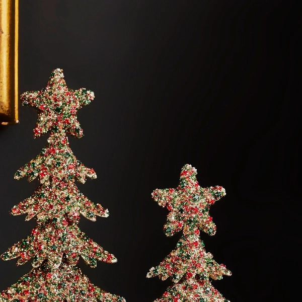 WERNS Dekotanne mit Strass – Rot-Grün-Gold, 41,5 cm