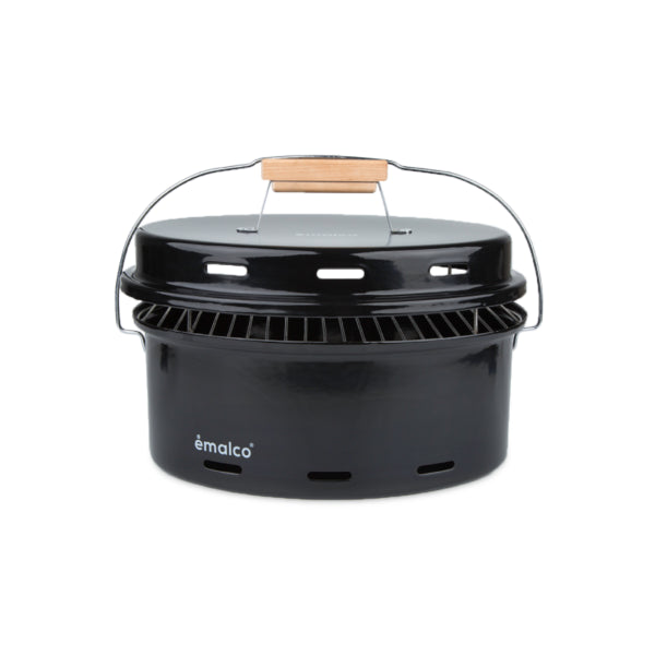 Emalco To Go Grill mit Deckel und Grillrost – Schwarz