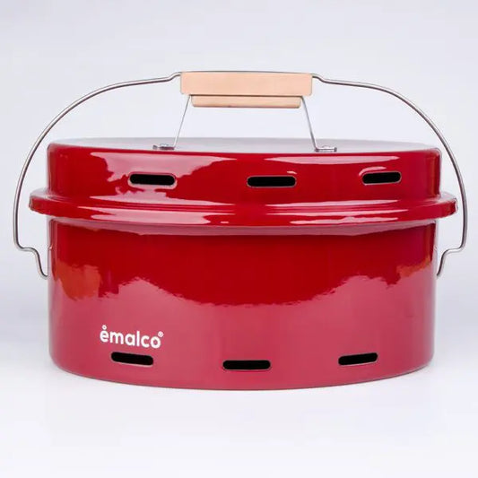 Emalco To Go Grill mit Deckel und Grillrost – Rot