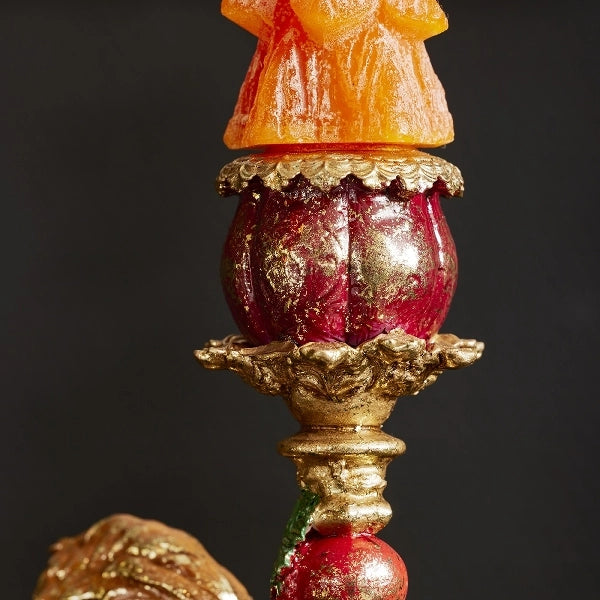 WERNS Kerzenleuchter Santa auf Roller – Weihnachtsdeko, 30,5 cm