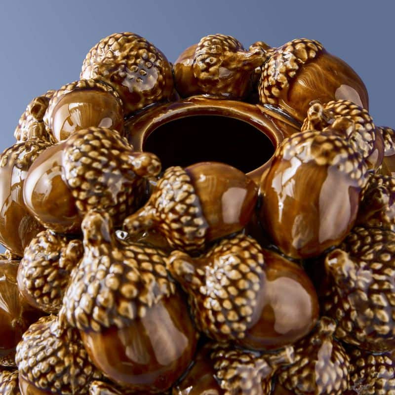 Deko Vase Eicheln braun aus Steingut – große Keramikvase | WERNS®