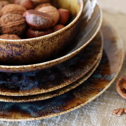 Dessertteller ŽAR – Porzellan mit reaktiver Glasur | Ø 20 cm