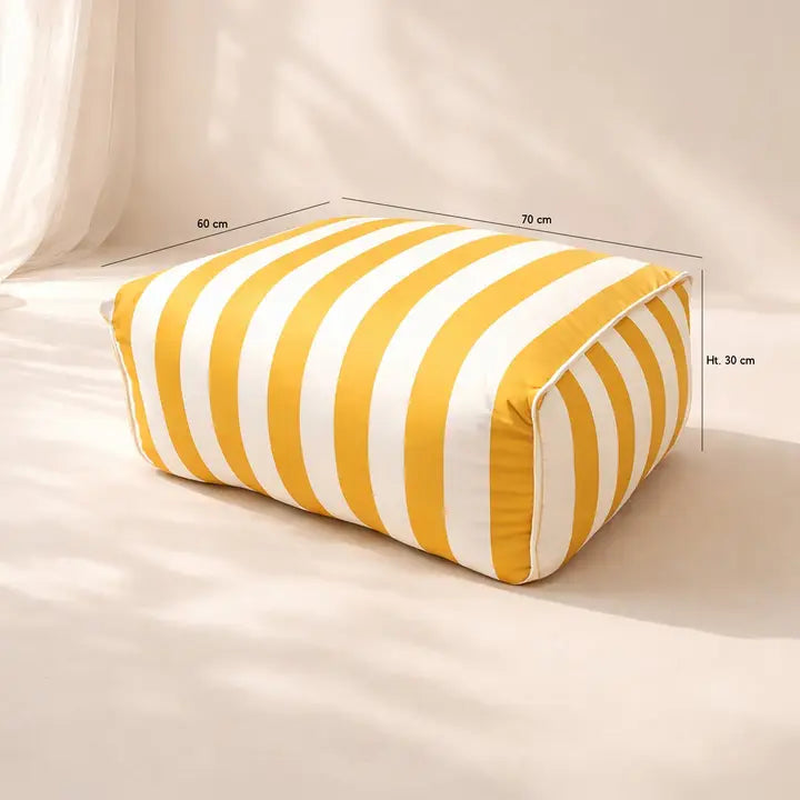 Gelber Pouf Outdoor Indoor – Sitzhocker für Terrasse & Wohnzimmer