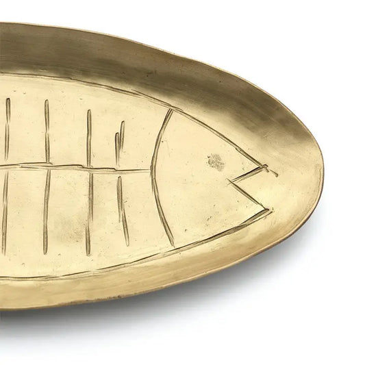 Dekoteller Fisch Gold – Messing | Bazar Bizar